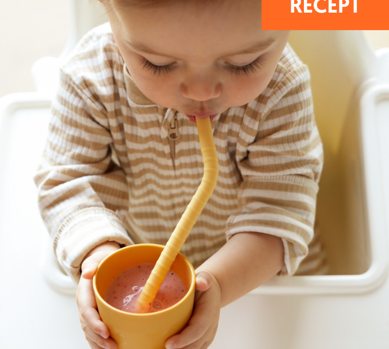 GrötSmoothie med banan och jordgubbar