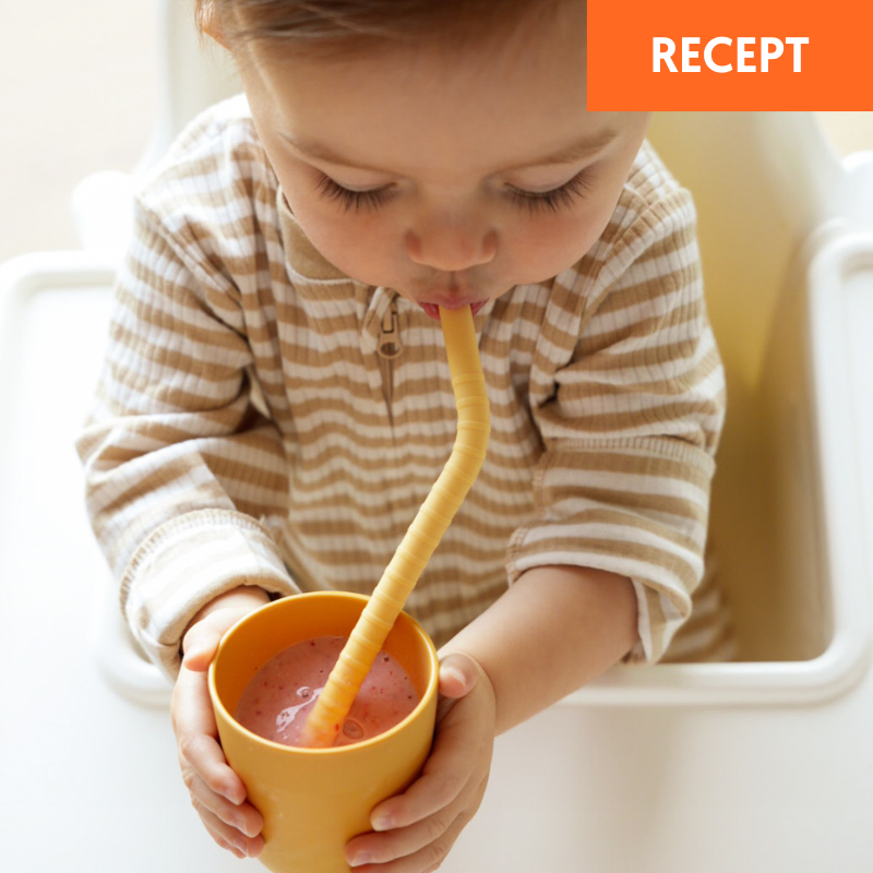 GrötSmoothie med banan och jordgubbar